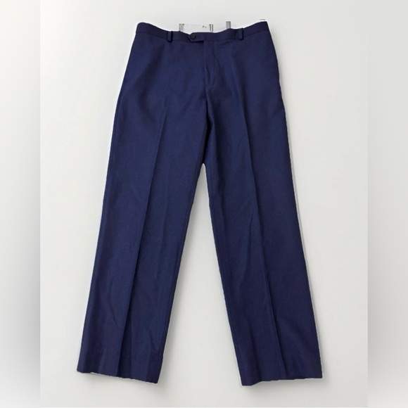 Paul Fredrick Size 36 Cashmere Wool Royal Blue Dress Pants Men’s Straight Leg - Picture 2 of 12